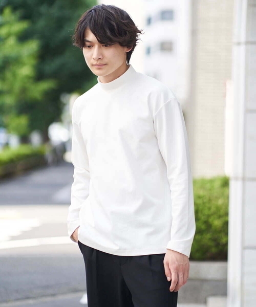 a.v.v(アーヴェヴェ)の「ポンチモックネックカットソー(Tシャツ/カットソー・メンズ・ホワイト/ブラック・44/46/48/50)」の21枚目の写真