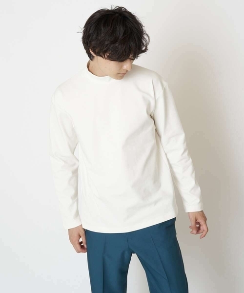 a.v.v(アーヴェヴェ)の「ポンチモックネックカットソー(Tシャツ/カットソー・メンズ・ホワイト/ブラック・44/46/48/50)」の14枚目の写真