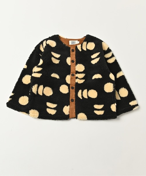 HOGAN RANCH WEAR(ホーガンランチウエア)の「ソウガラジャガードボアジャケット(80~130cm)(ノーカラージャケット・キッズ・アイボリー/オフホワイト/レッド/マスタード/チャコール/パープル・80/90/100/110/120/130)」の4枚目の写真