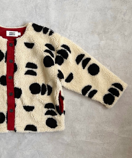 HOGAN RANCH WEAR(ホーガンランチウエア)の「ソウガラジャガードボアジャケット(80~130cm)(ノーカラージャケット・キッズ・アイボリー/オフホワイト/レッド/マスタード/チャコール/パープル・80/90/100/110/120/130)」の19枚目の写真