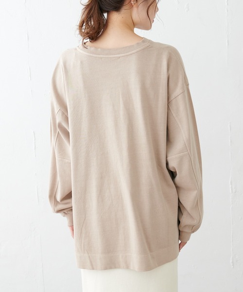 PUAL CE CIN(ピュアルセシン)の「ロゴプリントプレーティングプルオーバー(Tシャツ/カットソー・レディース・チャコールグレー/ベージュ/グレイッシュベージュ・FREE)」の21枚目の写真