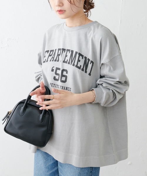 PUAL CE CIN(ピュアルセシン)の「ロゴプリントプレーティングプルオーバー(Tシャツ/カットソー・レディース・チャコールグレー/ベージュ/グレイッシュベージュ・FREE)」の9枚目の写真