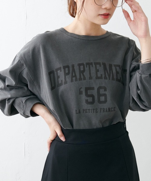 PUAL CE CIN(ピュアルセシン)の「ロゴプリントプレーティングプルオーバー(Tシャツ/カットソー・レディース・チャコールグレー/ベージュ/グレイッシュベージュ・FREE)」の14枚目の写真