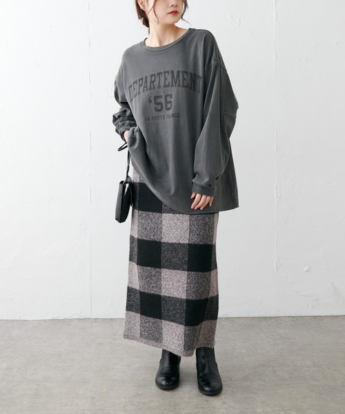 PUAL CE CIN(ピュアルセシン)の「ロゴプリントプレーティングプルオーバー(Tシャツ/カットソー・レディース・チャコールグレー/ベージュ/グレイッシュベージュ・FREE)」の17枚目の写真
