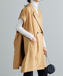 トレンチ風ロングジレベスト