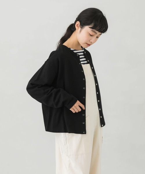 かぐれ（カグレ）の「スナップカットソーカーディガン（カーディガン/ボレロ・レディース・ブラック/アイボリー・FREE）」の15枚目の写真