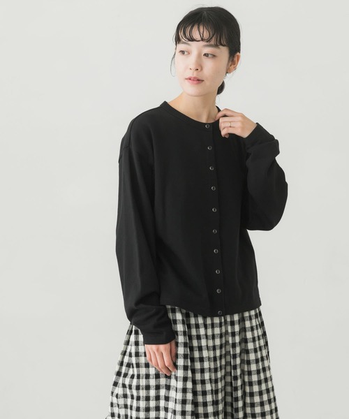 かぐれ（カグレ）の「スナップカットソーカーディガン（カーディガン/ボレロ・レディース・ブラック/アイボリー・FREE）」の22枚目の写真