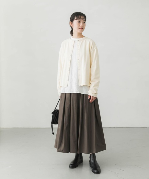 かぐれ（カグレ）の「スナップカットソーカーディガン（カーディガン/ボレロ・レディース・ブラック/アイボリー・FREE）」の6枚目の写真