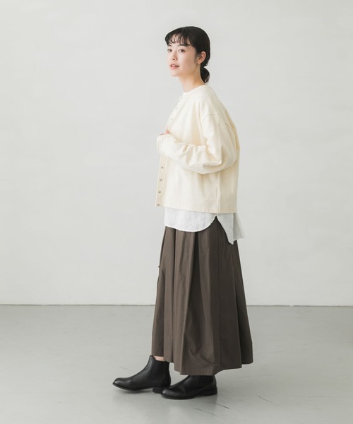 かぐれ（カグレ）の「スナップカットソーカーディガン（カーディガン/ボレロ・レディース・ブラック/アイボリー・FREE）」の9枚目の写真