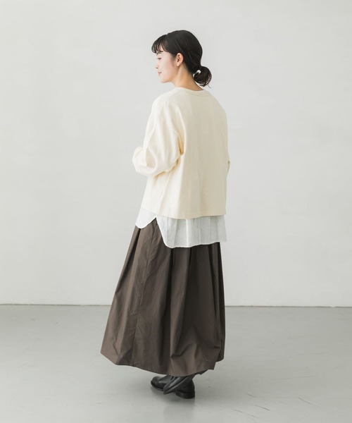 かぐれ（カグレ）の「スナップカットソーカーディガン（カーディガン/ボレロ・レディース・ブラック/アイボリー・FREE）」の10枚目の写真