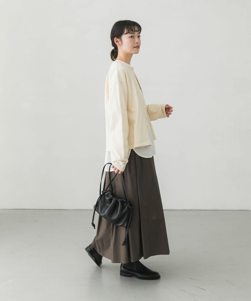 かぐれ（カグレ）の「スナップカットソーカーディガン（カーディガン/ボレロ・レディース・ブラック/アイボリー・FREE）」の11枚目の写真