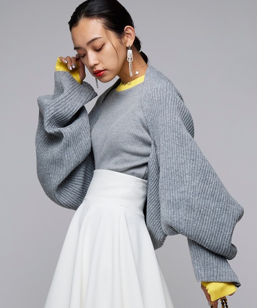 Narcissus(ナルシス)の「【Narcissus】ニット2WAYカーディガン(カーディガン/ボレロ・レディース・グレー/ブラック・FREE)」の14枚目の写真