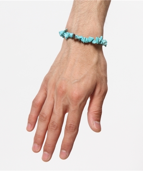 WEGO（ウィゴー）の「WEGO/ストーンブレスレット（ブレスレット・メンズ・ホワイト/ターコイズブルー・FREE）」の5枚目の写真