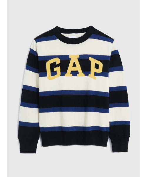 GAP（ギャップ）の「GAPロゴ ストライプコージーセーター (キッズ)（ニット/セーター・キッズ・ブルー/ピンク/ベージュ/ブラック・S/M/L/XL/XXL/XS）」の2枚目の写真