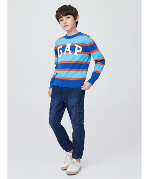 GAP（ギャップ）の「GAPロゴ ストライプコージーセーター (キッズ)（ニット/セーター・キッズ・ブルー/ピンク/ベージュ/ブラック・S/M/L/XL/XXL/XS）」の14枚目の写真