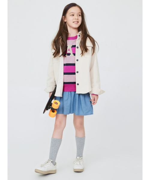 GAP（ギャップ）の「GAPロゴ ストライプコージーセーター (キッズ)（ニット/セーター・キッズ・ブルー/ピンク/ベージュ/ブラック・S/M/L/XL/XXL/XS）」の15枚目の写真