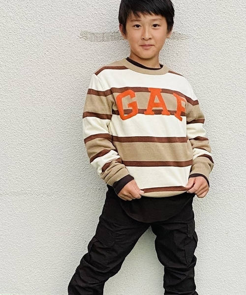 GAP（ギャップ）の「GAPロゴ ストライプコージーセーター (キッズ)（ニット/セーター・キッズ・ブルー/ピンク/ベージュ/ブラック・S/M/L/XL/XXL/XS）」の5枚目の写真