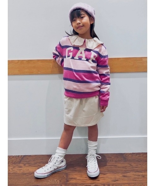 GAP（ギャップ）の「GAPロゴ ストライプコージーセーター (キッズ)（ニット/セーター・キッズ・ブルー/ピンク/ベージュ/ブラック・S/M/L/XL/XXL/XS）」の22枚目の写真