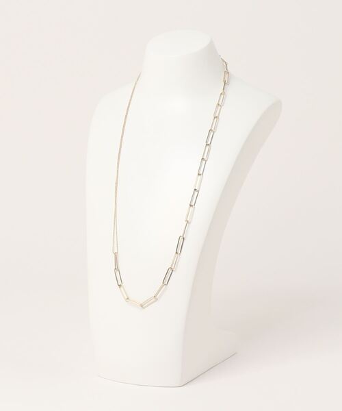 Q(キュー)の「チェーン×ボールチェーンネックレス(ネックレス・レディース・シルバー/ゴールド・ONE SIZE)」の3枚目の写真