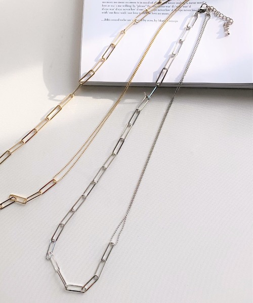 Q(キュー)の「チェーン×ボールチェーンネックレス(ネックレス・レディース・シルバー/ゴールド・ONE SIZE)」の2枚目の写真