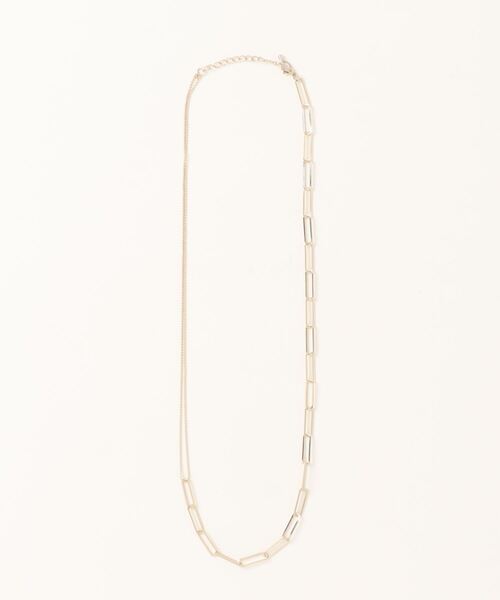Q(キュー)の「チェーン×ボールチェーンネックレス(ネックレス・レディース・シルバー/ゴールド・ONE SIZE)」の4枚目の写真