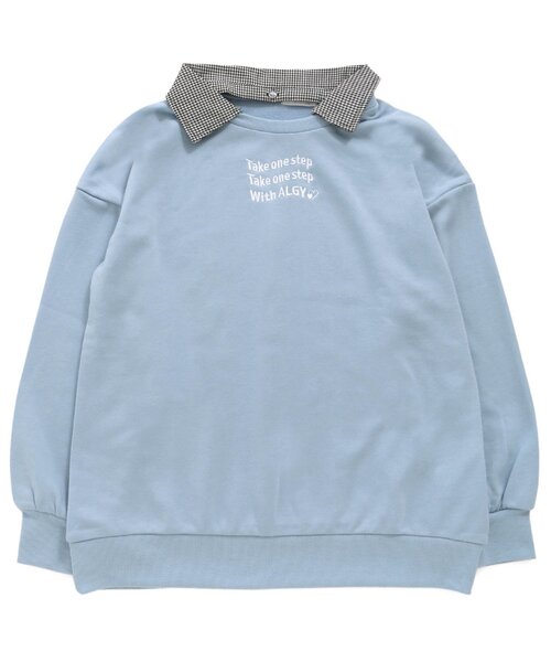 algy（アルジー）の「えり付きトレーナーチュニック（スウェット・キッズ・オフホワイト/ブラック/サックスブルー・X-SMALL/XX-SMALL/SMALL/MEDIUM）」の3枚目の写真