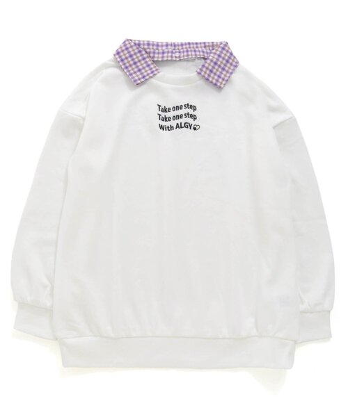 algy（アルジー）の「えり付きトレーナーチュニック（スウェット・キッズ・オフホワイト/ブラック/サックスブルー・X-SMALL/XX-SMALL/SMALL/MEDIUM）」の7枚目の写真
