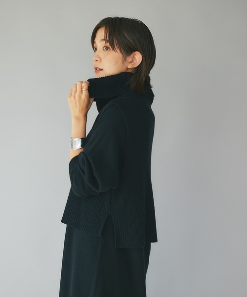 RIVE DROITE(リヴドロワ)の「セットで着映える!/セットアップニットタートルベスト×ワンピース(ワンピース・レディース・ベージュ/ブラック/チャコールグレー・FREE)」の8枚目の写真