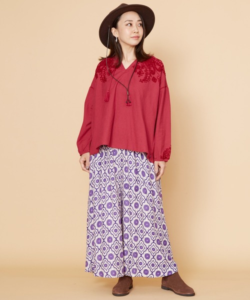 チャイハネ（チャイハネ）の「【チャイハネ】リレートワイドパンツ（その他パンツ・レディース・レッド/ネイビー/イエロー/パープル・FREE）」の11枚目の写真