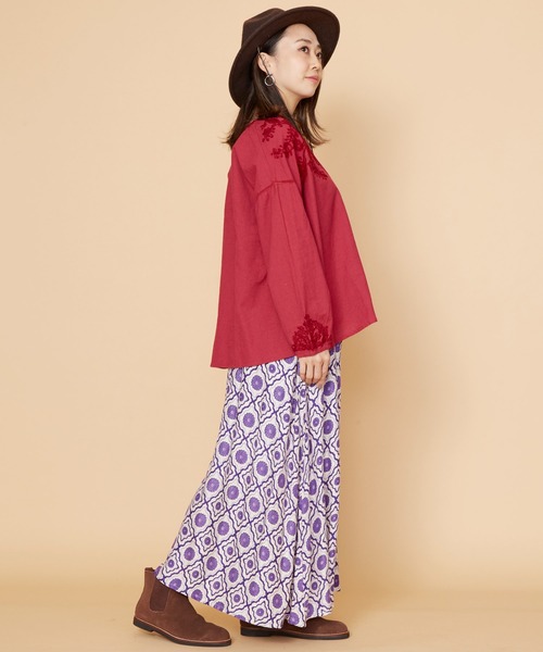 チャイハネ（チャイハネ）の「【チャイハネ】リレートワイドパンツ（その他パンツ・レディース・レッド/ネイビー/イエロー/パープル・FREE）」の12枚目の写真