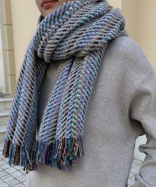 John branigan(ジョンブラニガン)の「【John Branigan】TWEED STOLE(マフラー・レディース・ピンク/ブラック/アイボリー・FREE)」の20枚目の写真