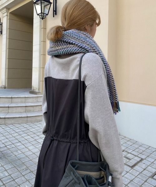 John branigan(ジョンブラニガン)の「【John Branigan】TWEED STOLE(マフラー・レディース・ピンク/ブラック/アイボリー・FREE)」の6枚目の写真