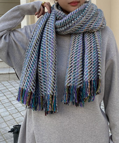 John branigan(ジョンブラニガン)の「【John Branigan】TWEED STOLE(マフラー・レディース・ピンク/ブラック/アイボリー・FREE)」の17枚目の写真