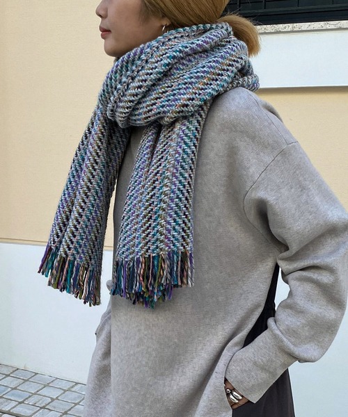 John branigan(ジョンブラニガン)の「【John Branigan】TWEED STOLE(マフラー・レディース・ピンク/ブラック/アイボリー・FREE)」の22枚目の写真