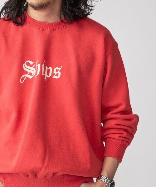 SHIPS（シップス）の「*SHIPS: OLD ENGLISH SHIPS ロゴ プリント クルーネック スウェット（スウェット・メンズ・ライトブルー/レッド/ネイビー・SMALL/MEDIUM/LARGE）」の17枚目の写真