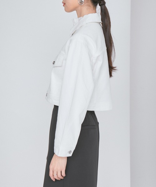 VIS(ビス)の「【洗える】クロップドデニムジャケット(デニムジャケット・レディース・ブルー/ホワイト系その他・FREE)」の14枚目の写真