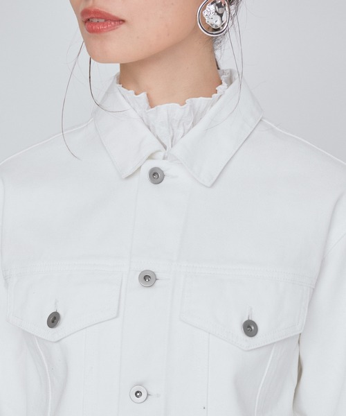 VIS(ビス)の「【洗える】クロップドデニムジャケット(デニムジャケット・レディース・ブルー/ホワイト系その他・FREE)」の16枚目の写真