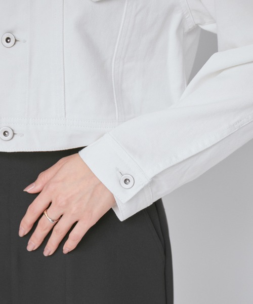 VIS(ビス)の「【洗える】クロップドデニムジャケット(デニムジャケット・レディース・ブルー/ホワイト系その他・FREE)」の18枚目の写真