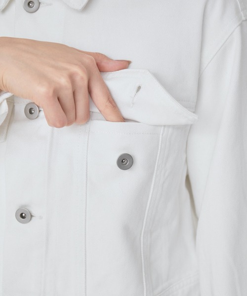 VIS(ビス)の「【洗える】クロップドデニムジャケット(デニムジャケット・レディース・ブルー/ホワイト系その他・FREE)」の19枚目の写真