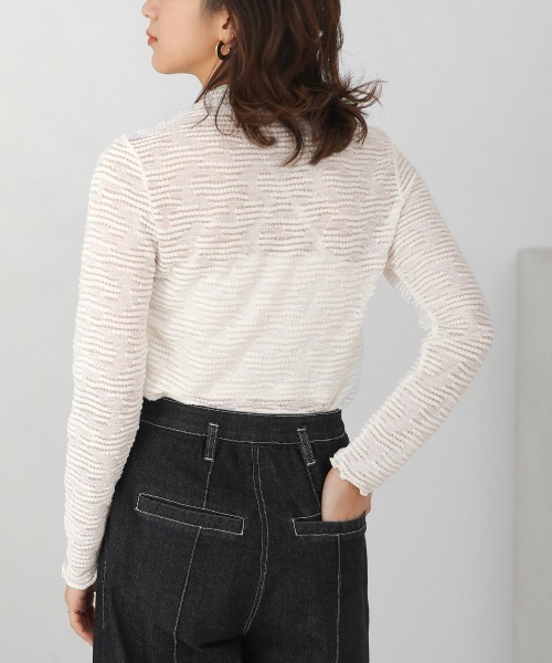 Bou Jeloud(ブージュルード)の「ボトルネックシアーインナー(Tシャツ/カットソー・レディース・ホワイト/ブラック・FREE)」の8枚目の写真