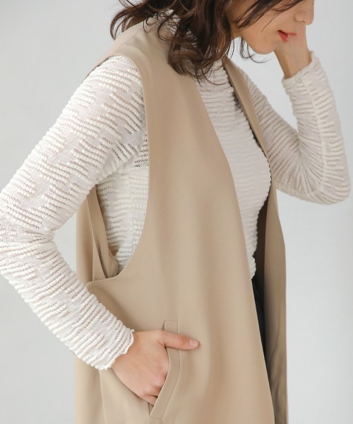 Bou Jeloud(ブージュルード)の「ボトルネックシアーインナー(Tシャツ/カットソー・レディース・ホワイト/ブラック・FREE)」の10枚目の写真