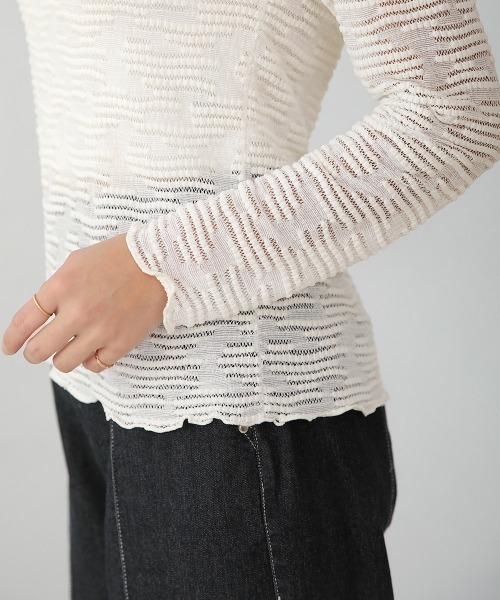 Bou Jeloud(ブージュルード)の「ボトルネックシアーインナー(Tシャツ/カットソー・レディース・ホワイト/ブラック・FREE)」の13枚目の写真