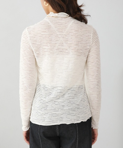 Bou Jeloud(ブージュルード)の「ボトルネックシアーインナー(Tシャツ/カットソー・レディース・ホワイト/ブラック・FREE)」の14枚目の写真