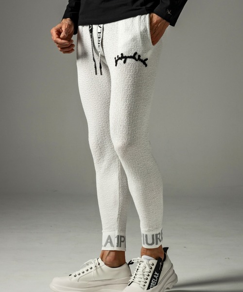 1piu1uguale3 RELAX（ウノピュウノウグァーレトレリラックス）の「1PIU1UGUALE3 RELAX/ウノピゥ ウノ ウグァーレ トレ リラックス/別注PEAR SKIN KNIT LONG PANTS（その他パンツ・メンズ・ブラック/ホワイト・SMALL/MEDIUM/LARGE/X-LARGE/XX-LARGE）」の10枚目の写真