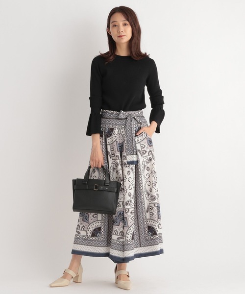 Andemiu（アンデミュウ）の「リブソデフレアニット187263（ニット/セーター・レディース・ブラック/オフホワイト/ピンク/グリーン・FREE）」の7枚目の写真