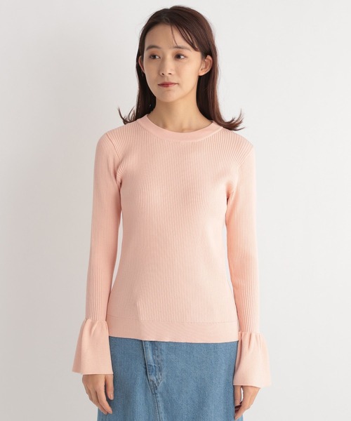 Andemiu（アンデミュウ）の「リブソデフレアニット187263（ニット/セーター・レディース・ブラック/オフホワイト/ピンク/グリーン・FREE）」の18枚目の写真