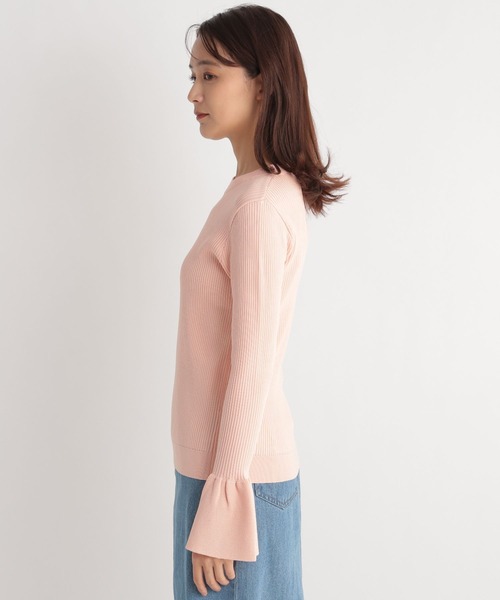 Andemiu（アンデミュウ）の「リブソデフレアニット187263（ニット/セーター・レディース・ブラック/オフホワイト/ピンク/グリーン・FREE）」の12枚目の写真