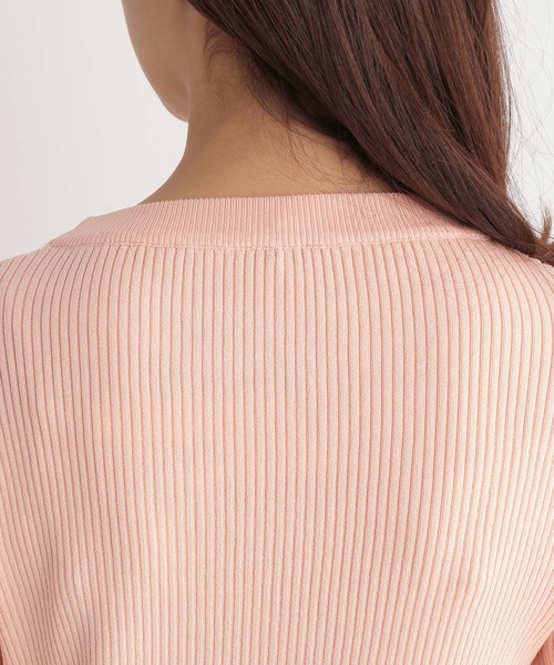 Andemiu（アンデミュウ）の「リブソデフレアニット187263（ニット/セーター・レディース・ブラック/オフホワイト/ピンク/グリーン・FREE）」の11枚目の写真