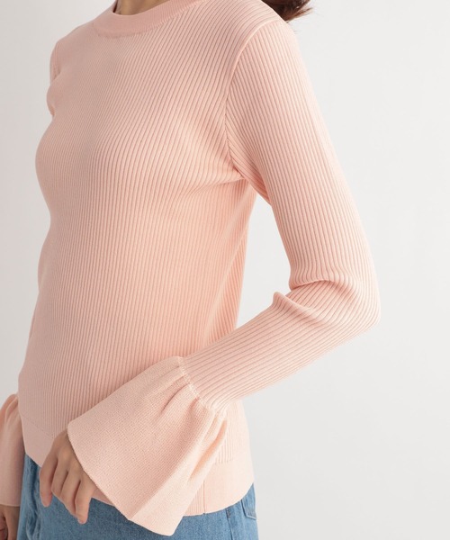 Andemiu（アンデミュウ）の「リブソデフレアニット187263（ニット/セーター・レディース・ブラック/オフホワイト/ピンク/グリーン・FREE）」の17枚目の写真