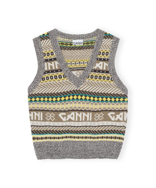 GANNI(ガニー)の「Logo Wool Mix Vest(ベスト・レディース・イエロー系その他・S/XS/M)」の5枚目の写真